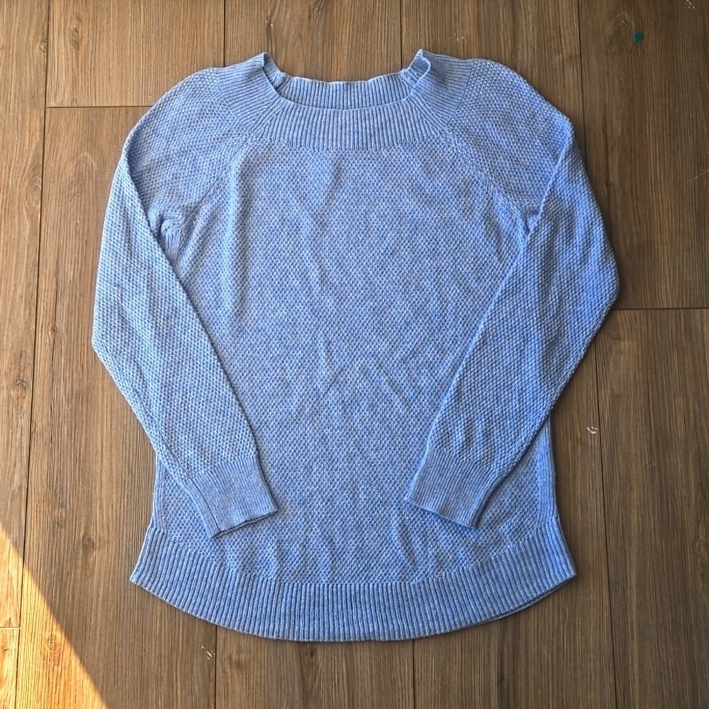 Loft Heathered Blue Boatneck Sweater